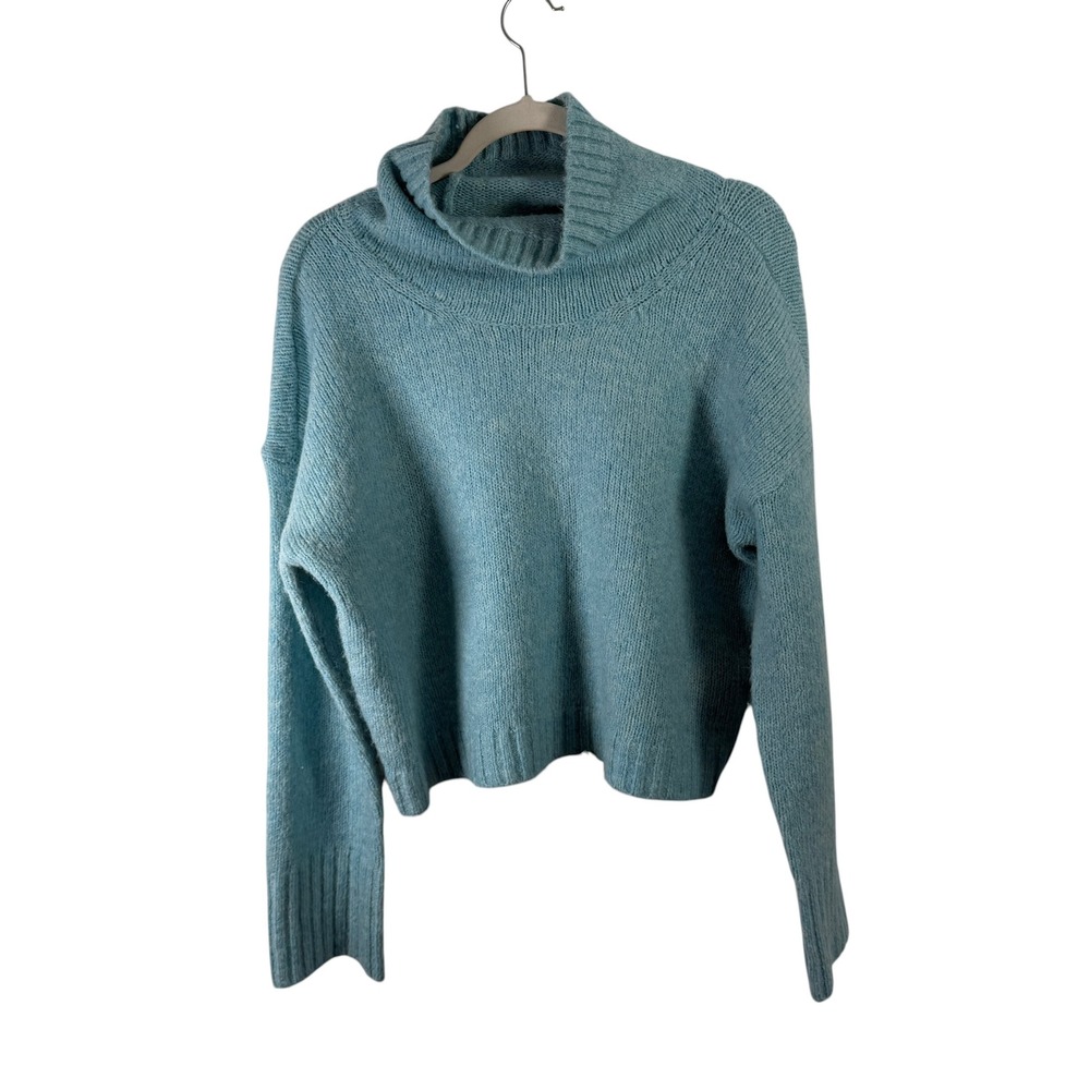 Pilcro Anthropologie Zamora Sweater Blue Cowl Neck Oversized Womens Small - Picture 2 of 11